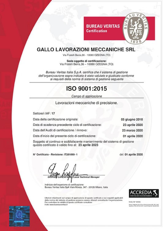 certficazione iso 9001